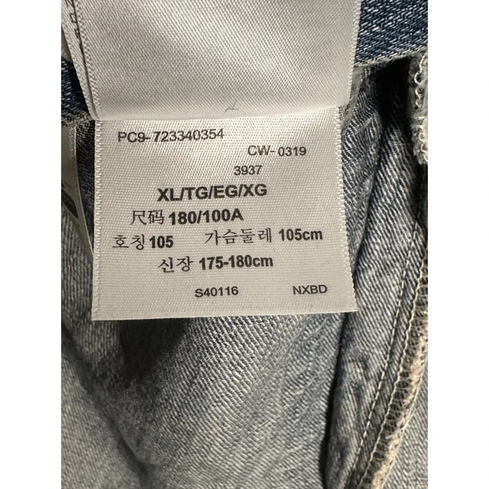 Levi's 72334 Water Less Denim Trucker Jacket Men's XL Blue Button Jean Coat
